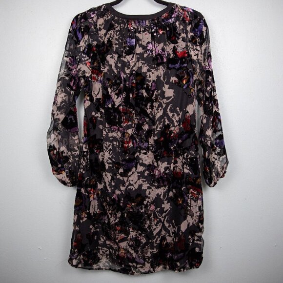 Gibson Latimer abstract print burnout velvet shift dress-XS - Picture 4 of 5